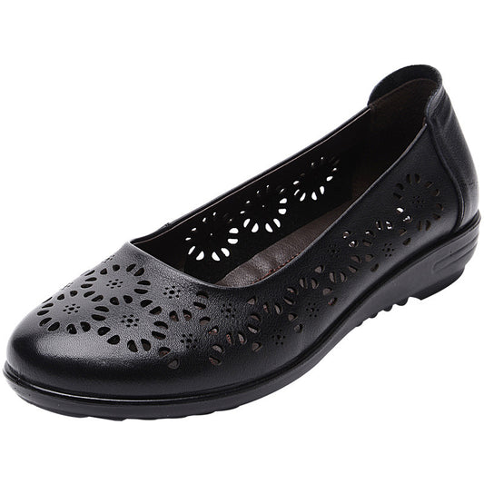 Women's Summer Genuine Flat-heeled Mom Soft Soled Sandals