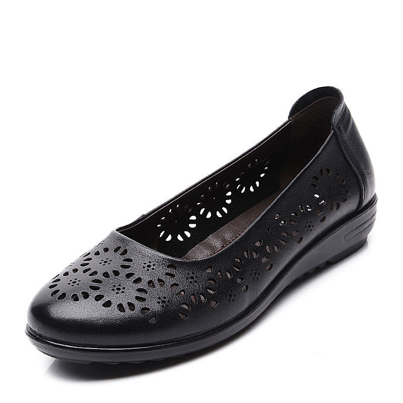 Women's Summer Genuine Flat-heeled Mom Soft Soled Sandals