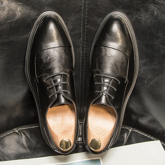 Men's Breathable Korean Style Trendy Business Formal Wear Leather Shoes