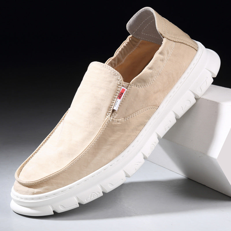 Men's Cloth Green Versatile Lightweight Soft Sole Lazy Comfortable Sneakers