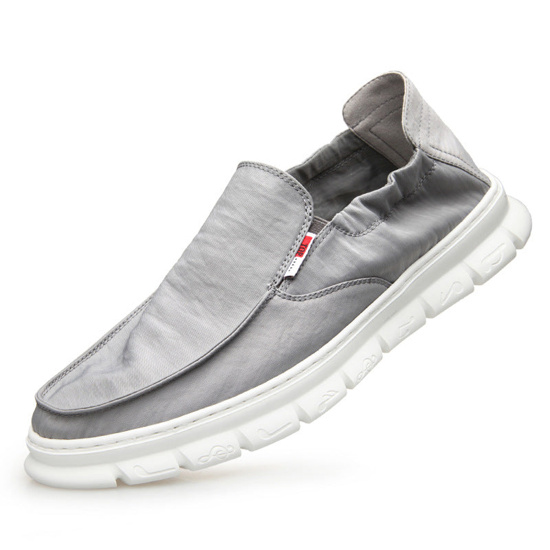 Men's Cloth Green Versatile Lightweight Soft Sole Lazy Comfortable Sneakers