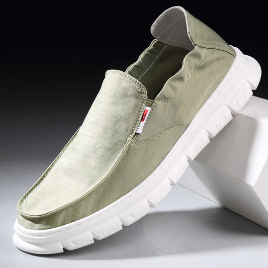 Men's Cloth Green Versatile Lightweight Soft Sole Lazy Comfortable Sneakers