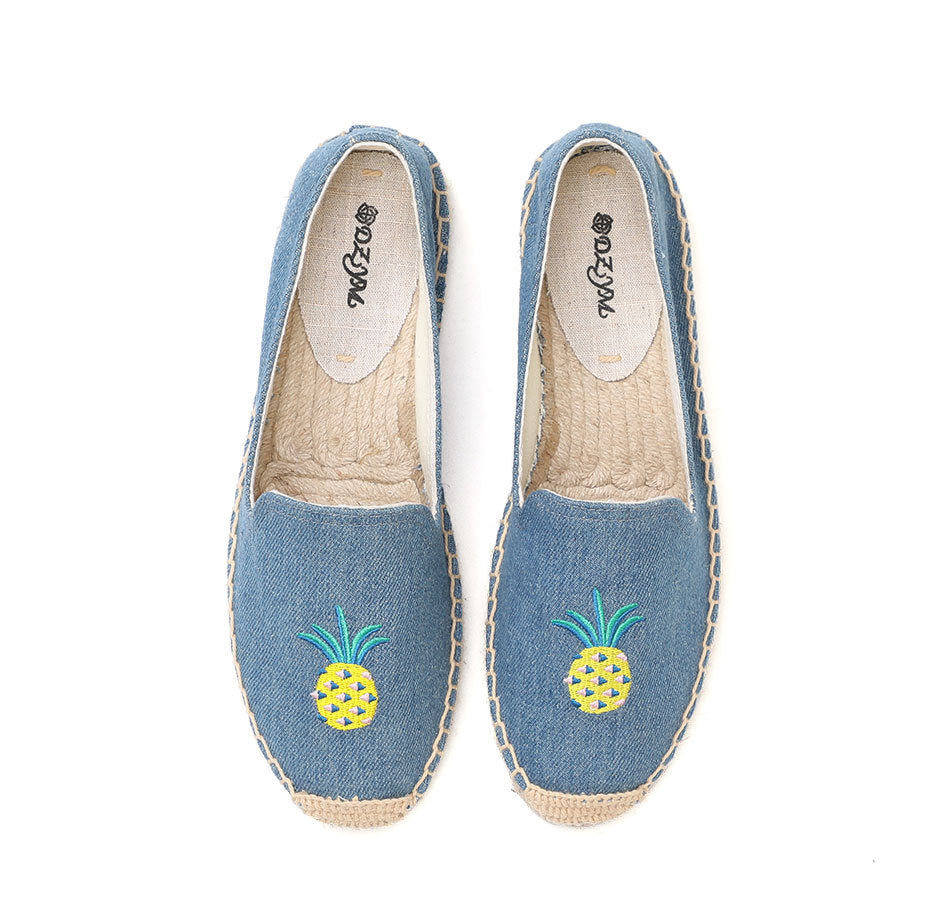 Women's & Men's Flat Classic Style Slip-on Linen Straw Canvas Shoes