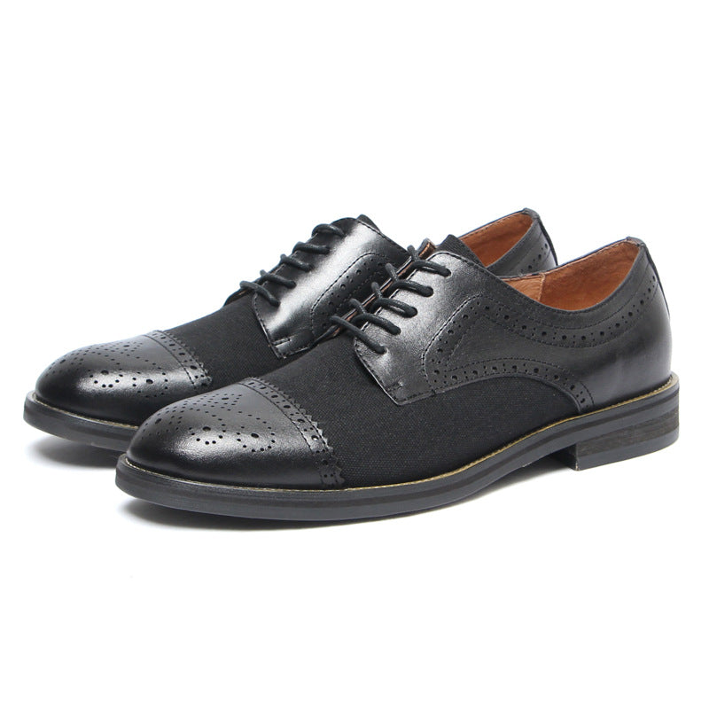 Men's British Fashion Genuine Retro Business Brogue Leather Shoes