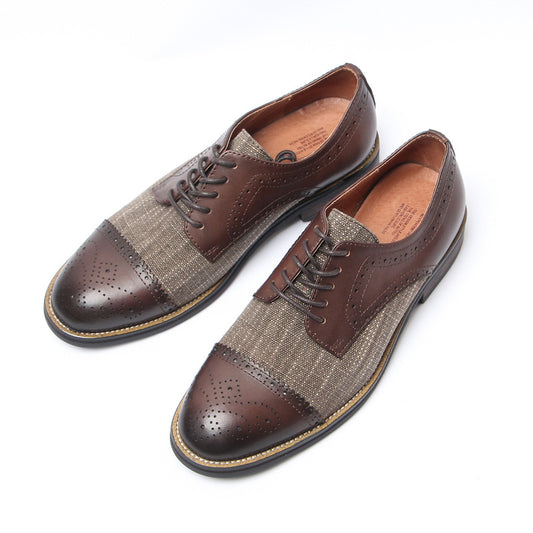 Men's British Fashion Genuine Retro Business Brogue Leather Shoes