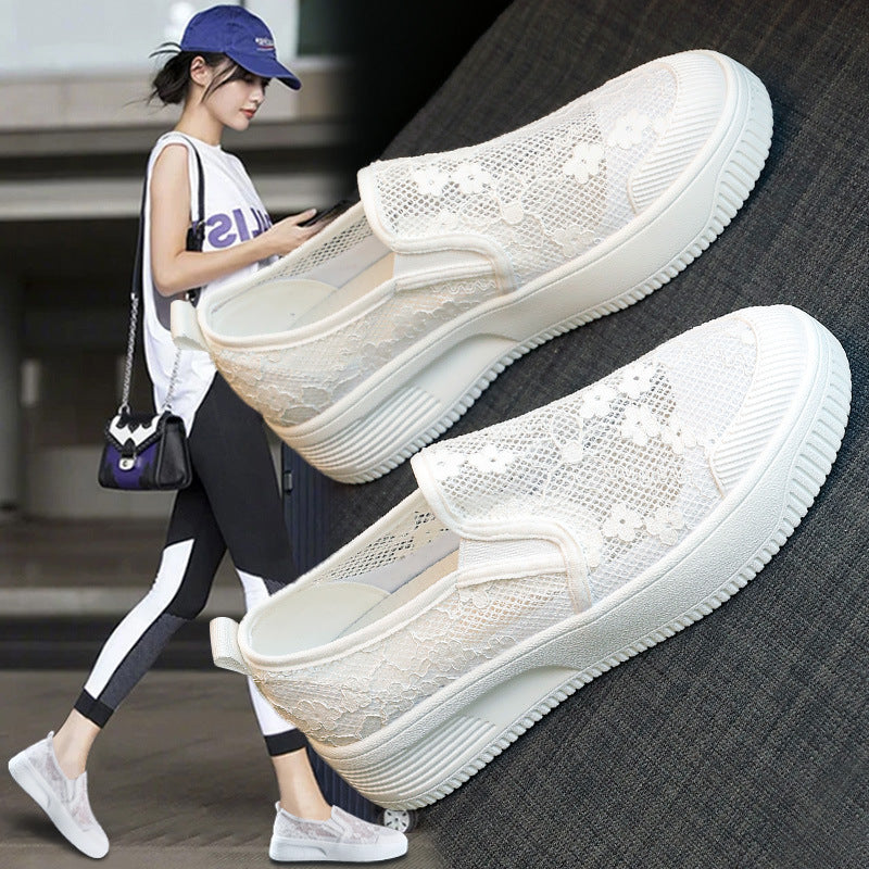 Women's Large Size Classic Style Fisherman Summer Mesh Slip-on Lazy Flat Women's Casual Shoes