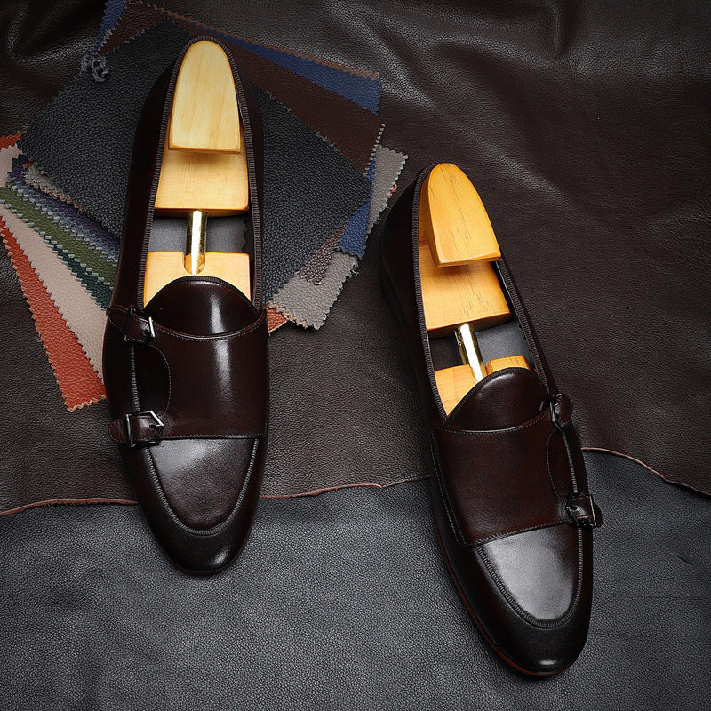 Men's Elegant Calfskin Business Korean British Leather Shoes