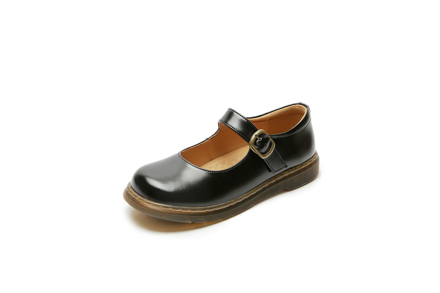 Women's Beauty Power Retro Round Head Buckle Leather Shoes