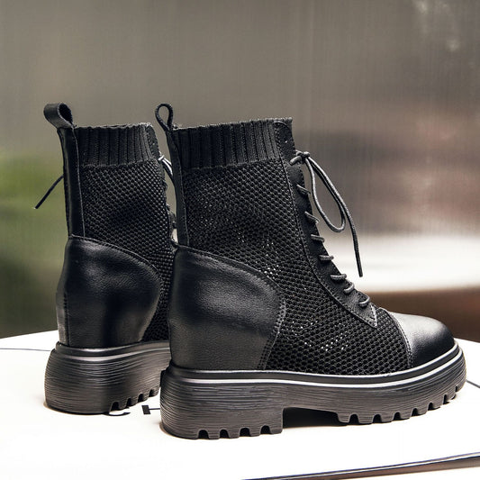 Women's Martin British Style Summer Thin Thick Bottom Socks Boots