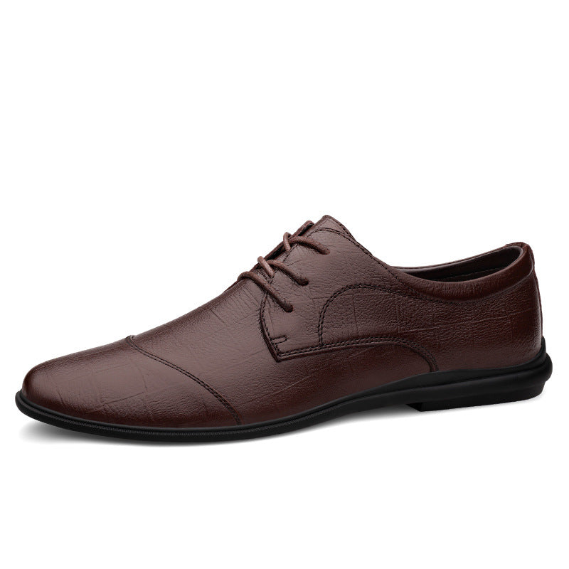 Men's Business Four Pumps Wedding Top Layer Leather Shoes