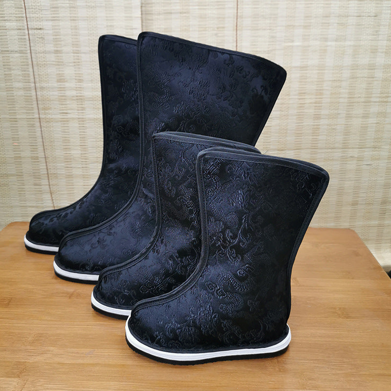 Men's Han Flying Fish Suit Jacquard Dark Canvas Shoes