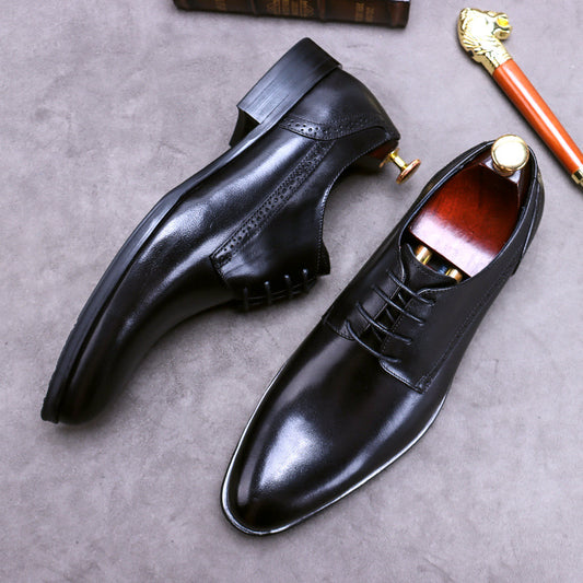 Men's Promotion Genuine Business Formal Wear British Lace Leather Shoes