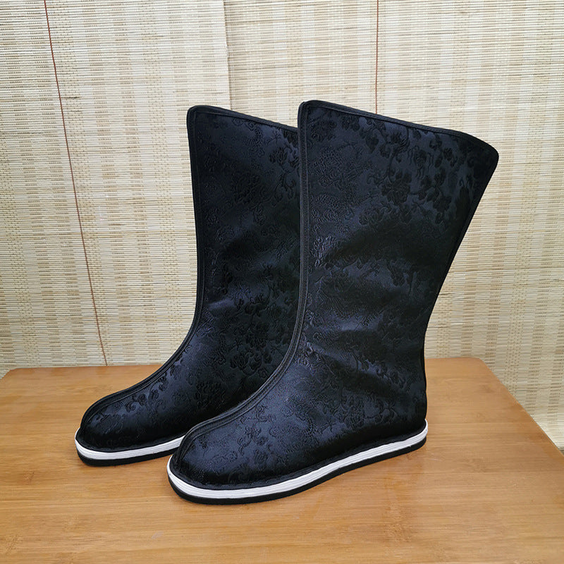 Men's Han Flying Fish Suit Jacquard Dark Canvas Shoes