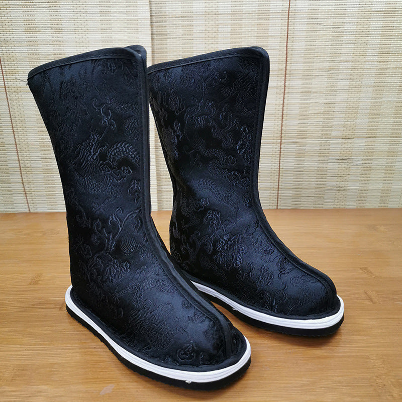 Men's Han Flying Fish Suit Jacquard Dark Canvas Shoes