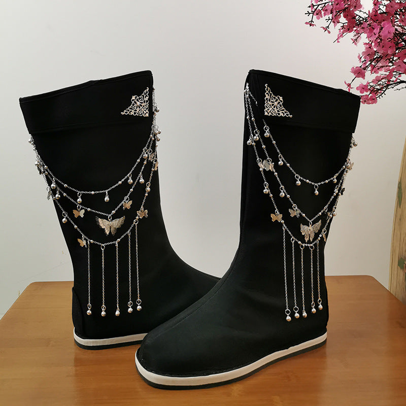 Women's Costume Style Height Increasing Insole Cloth Wei Canvas Shoes