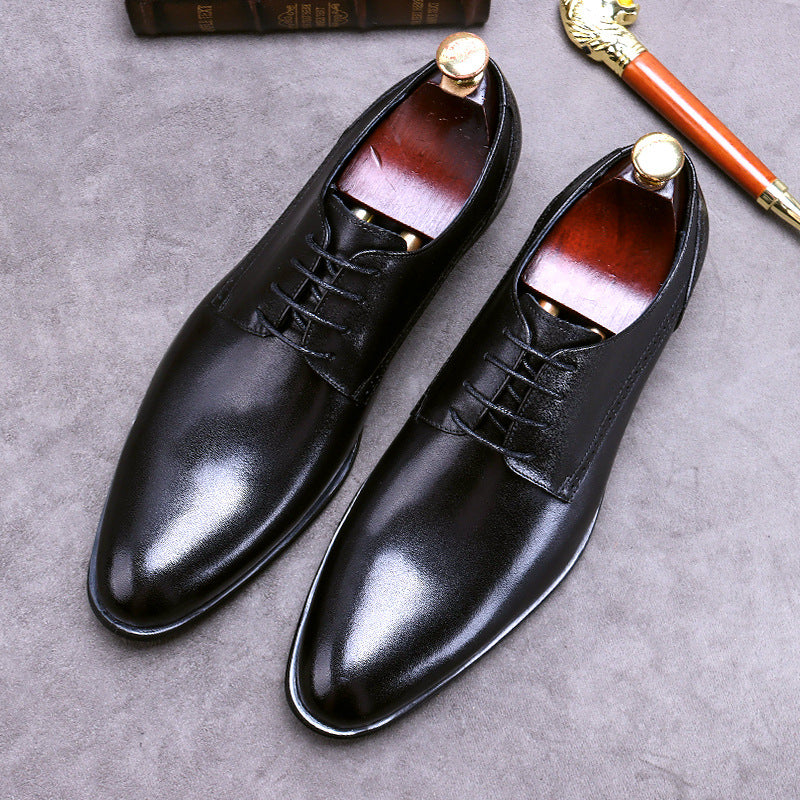 Men's Promotion Genuine Business Formal Wear British Lace Leather Shoes