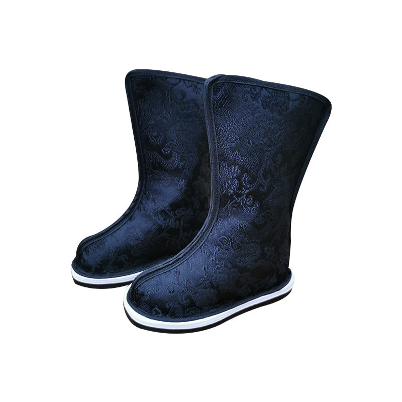 Men's Han Flying Fish Suit Jacquard Dark Canvas Shoes