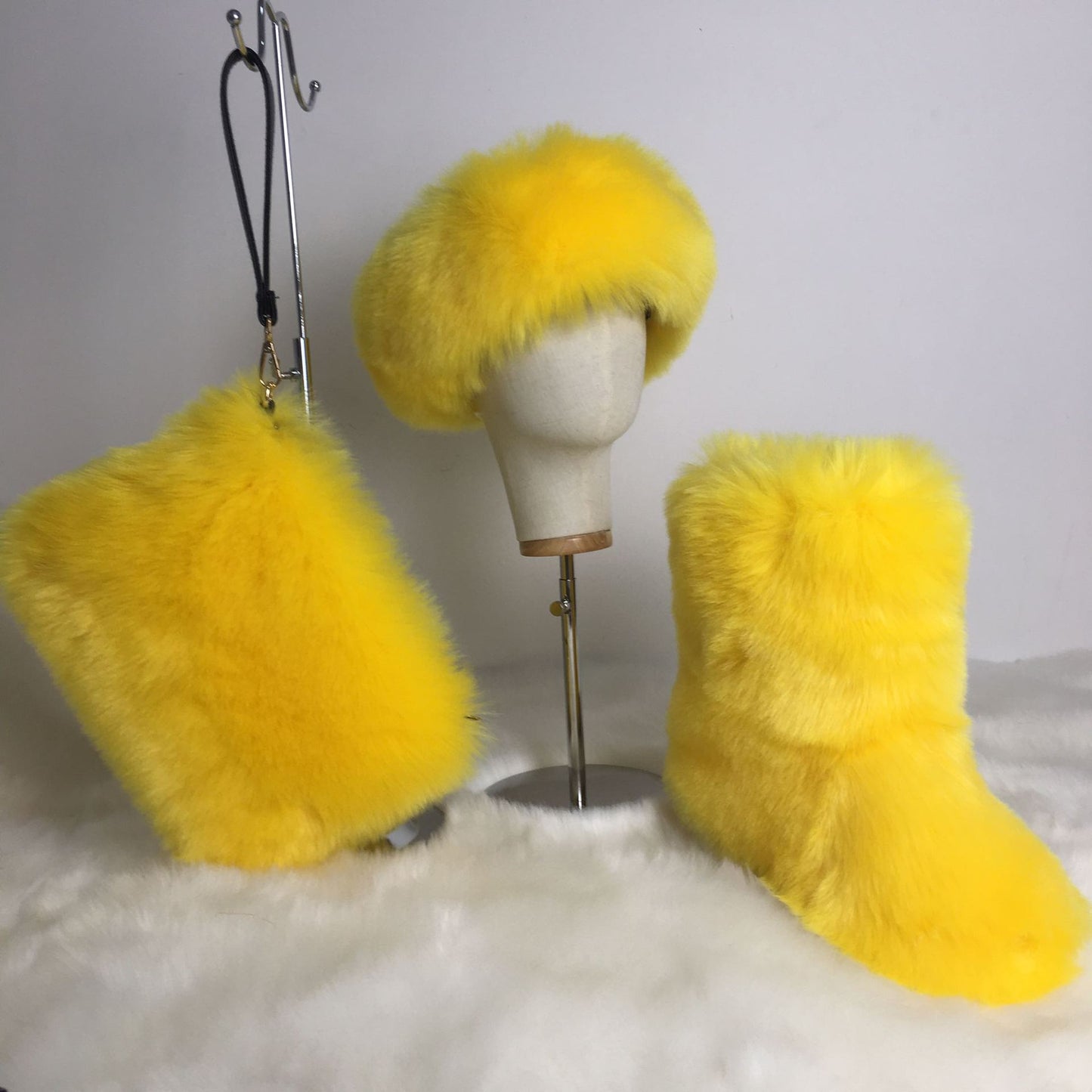 Women's Plush Hair Band Head Cover Three Boots