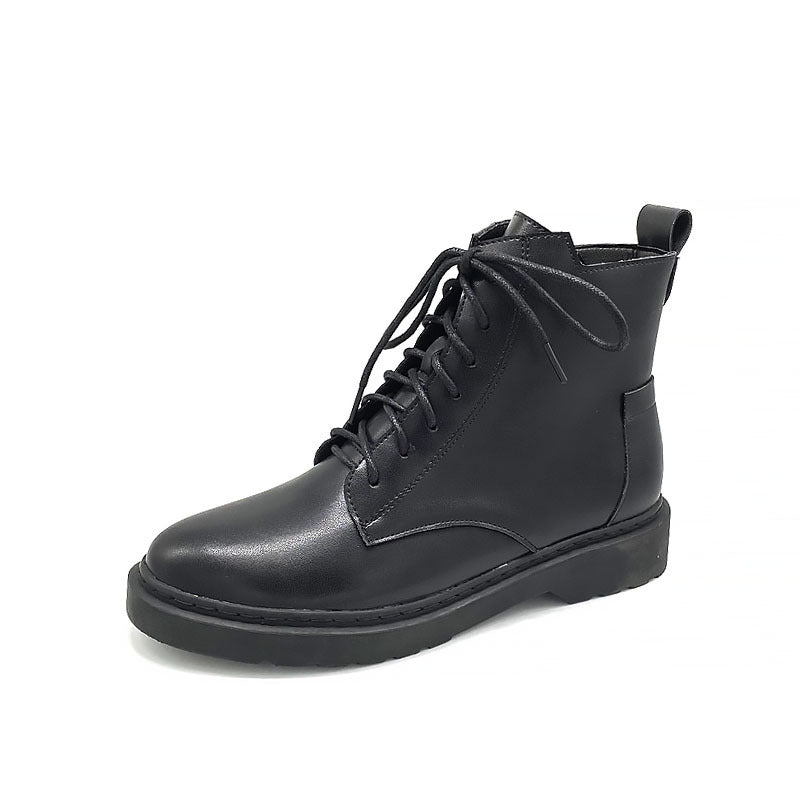 Women's Autumn Round Toe Martin Flat Korean Boots