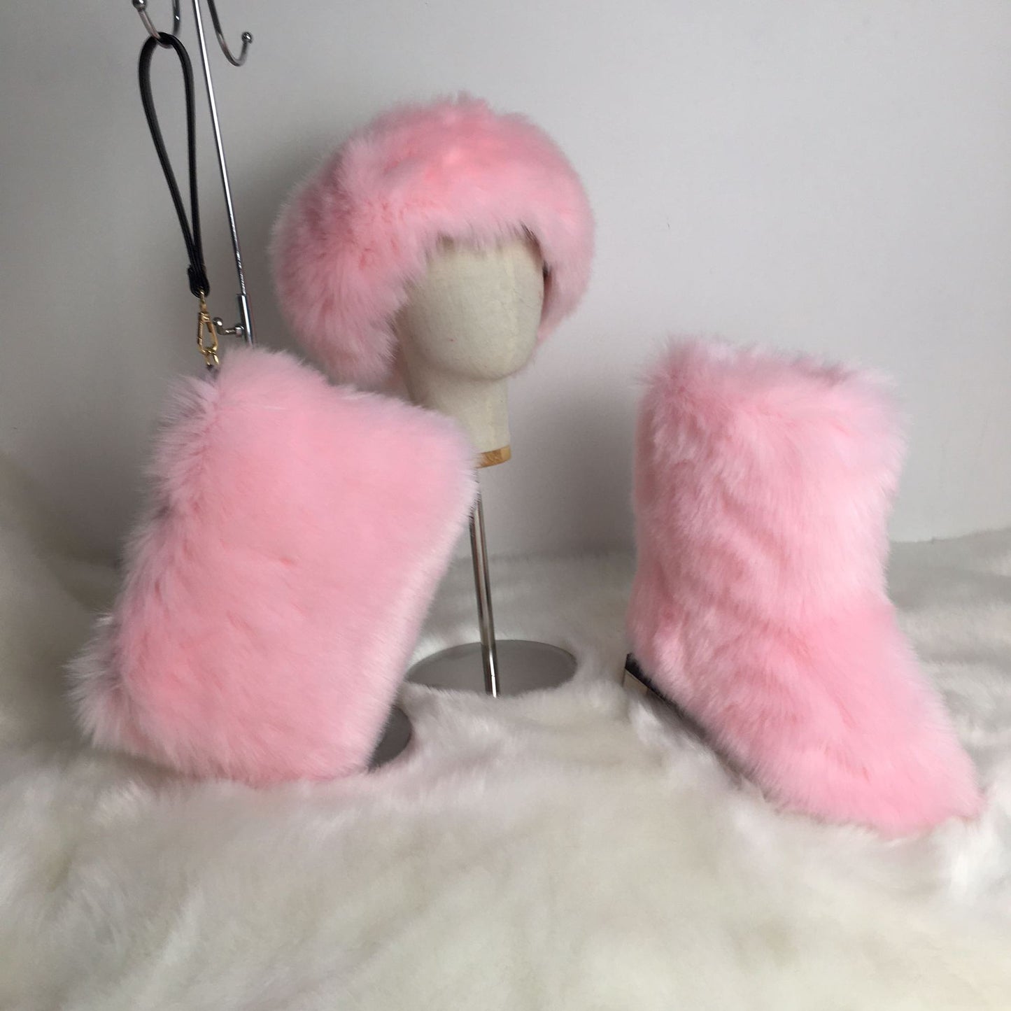 Women's Plush Hair Band Head Cover Three Boots