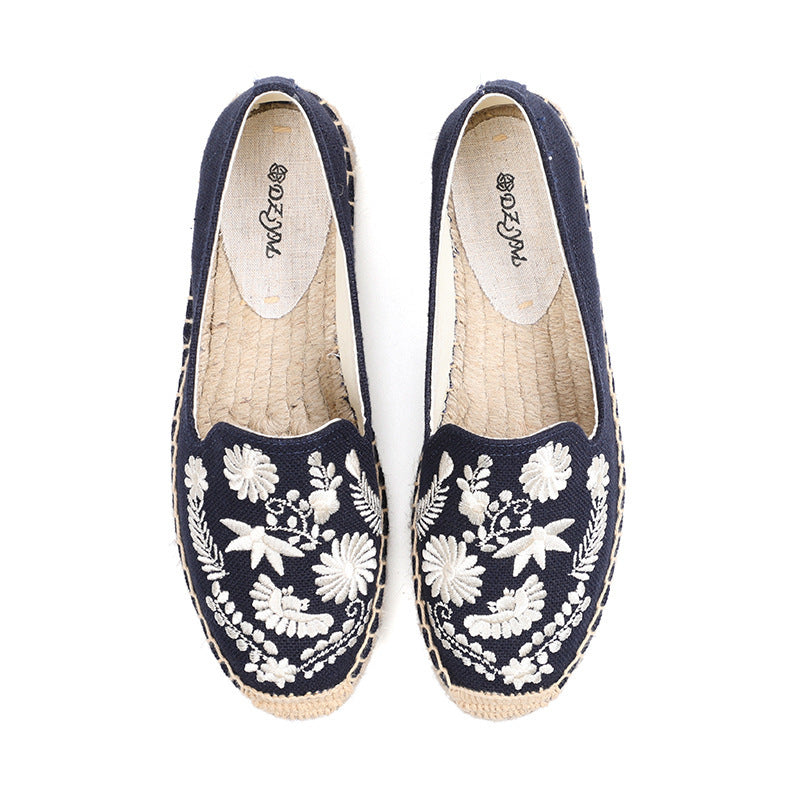 Women's Round Toe Trendy Cotton Breathable Fisherman Canvas Shoes