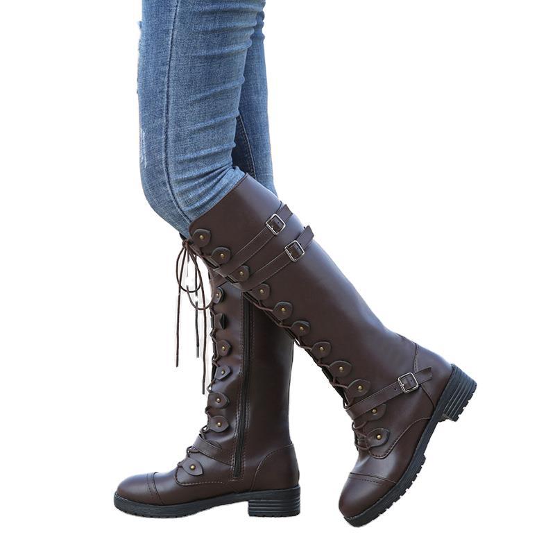 Women's Sufficient For Plus Size Lace Up Boots