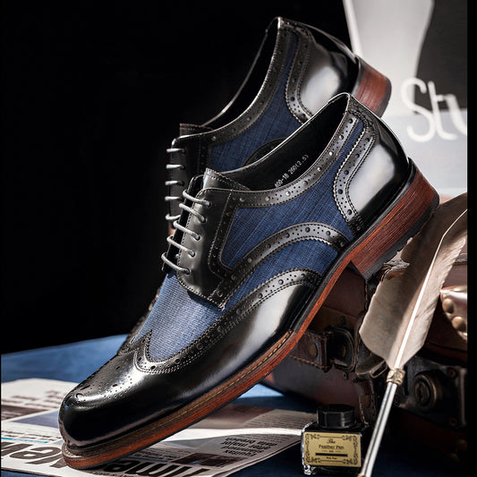 Men's Brogue Business Korean Trend Multicolor Casual Shoes
