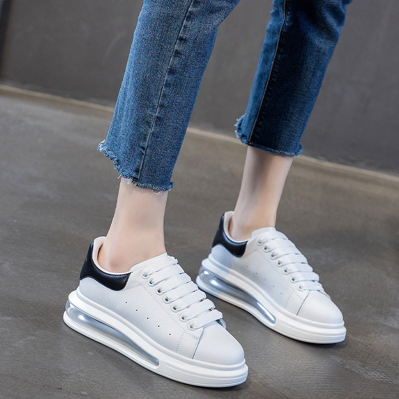 Women's White Spring Breathable Rainbow Air Cushion Sneakers
