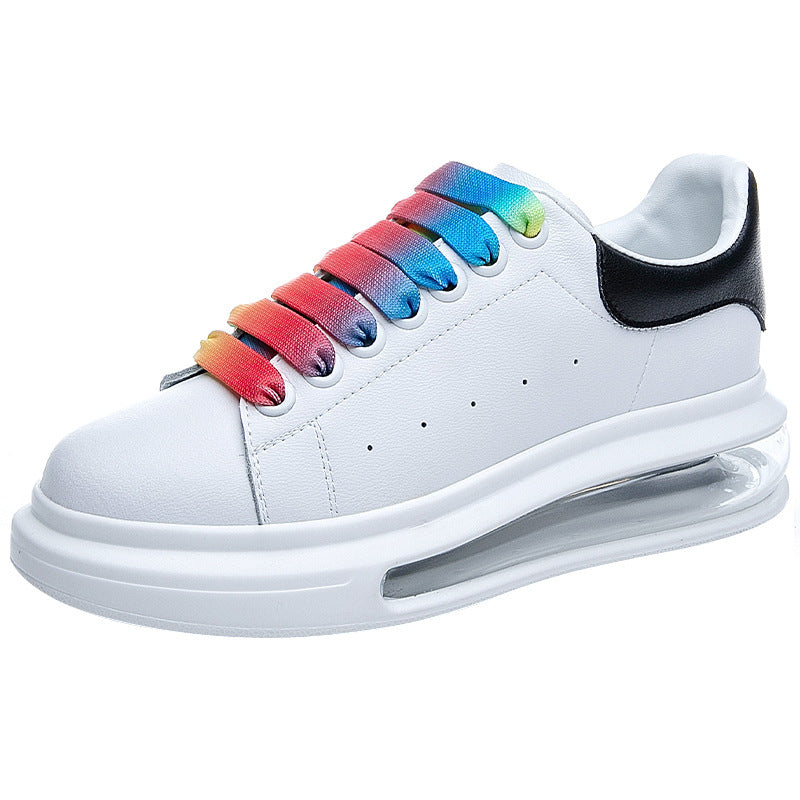 Women's White Spring Breathable Rainbow Air Cushion Sneakers