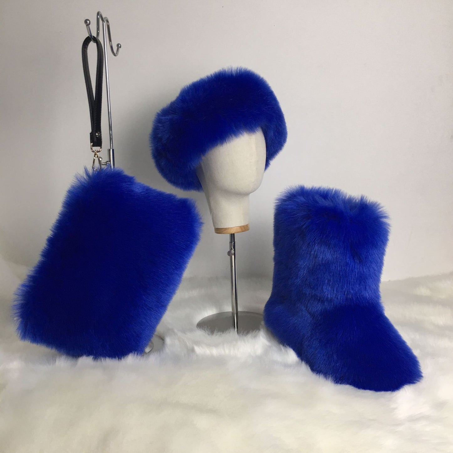 Women's Plush Hair Band Head Cover Three Boots