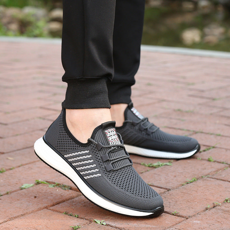 Men's Summer Breathable Black Mesh Travel Leisure Casual Shoes