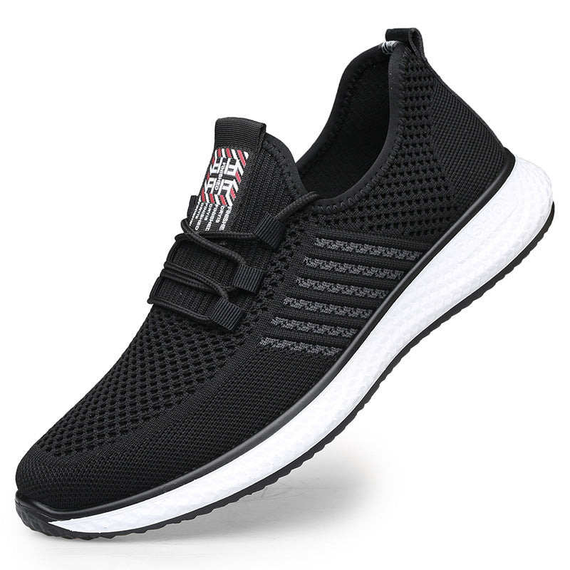 Men's Summer Breathable Black Mesh Travel Leisure Casual Shoes