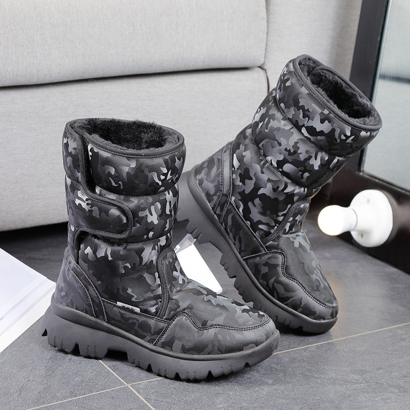Distribution Boys White Simple Skiing Travel Snow Boots