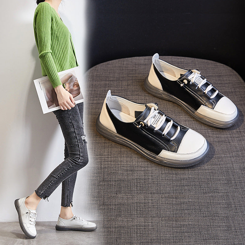 Women's White Slip-on Lofter Soft Bottom Pumps Flat Women's Casual Shoes