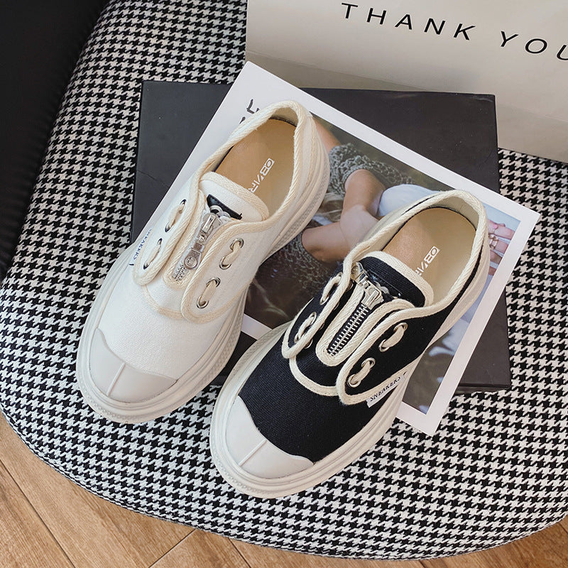Women's Autumn Muffin Platform Dad Tide Breathable Canvas Shoes