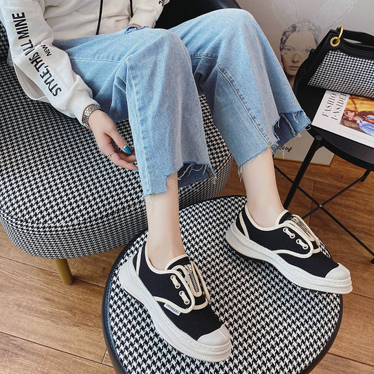 Women's Autumn Muffin Platform Dad Tide Breathable Canvas Shoes
