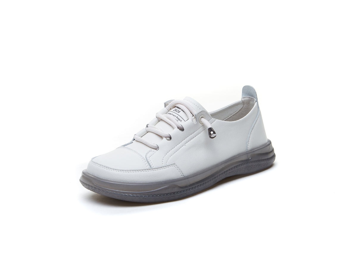 Women's White Slip-on Lofter Soft Bottom Pumps Flat Women's Casual Shoes