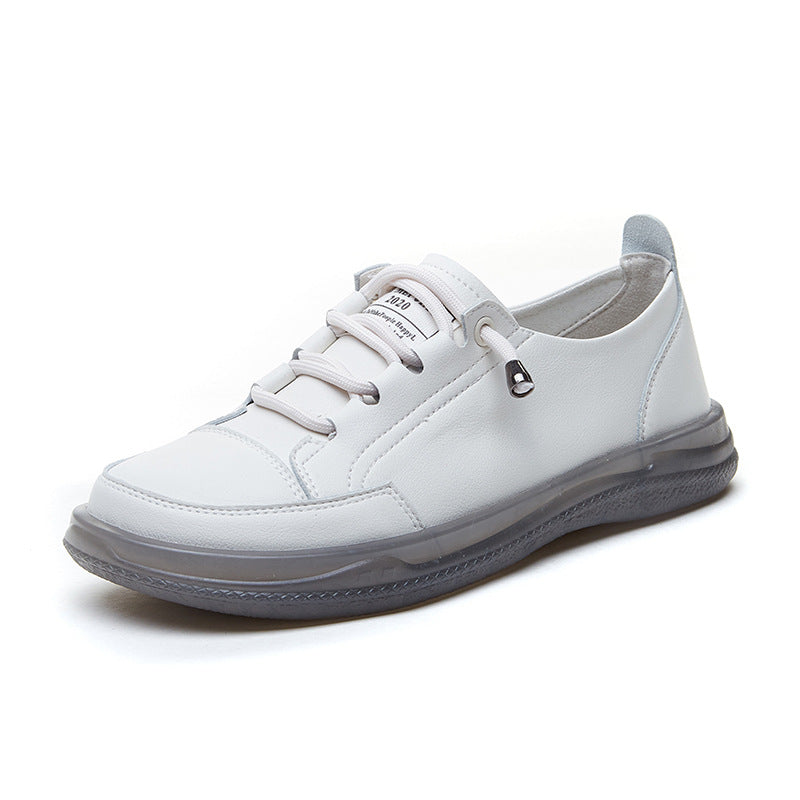 Women's White Slip-on Lofter Soft Bottom Pumps Flat Women's Casual Shoes