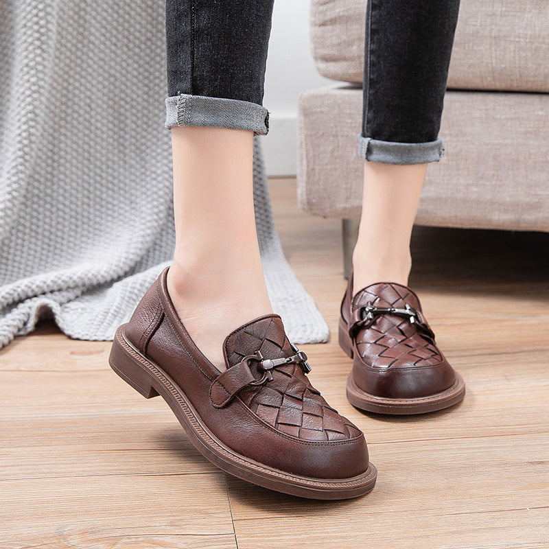 Women's & Men's Jane Hand-woven Strap Mori Style Pumps First Men's Shoes