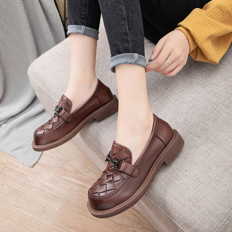 Women's & Men's Jane Hand-woven Strap Mori Style Pumps First Men's Shoes