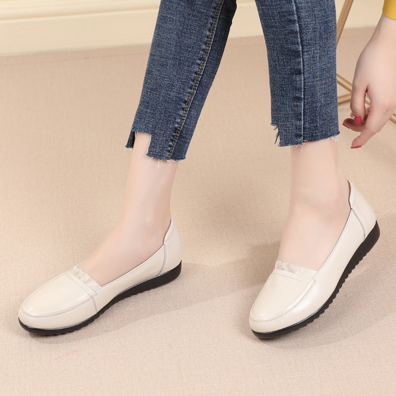 Women's Mother's Soft Bottom Comfortable Genuine Pumps Women's Shoes