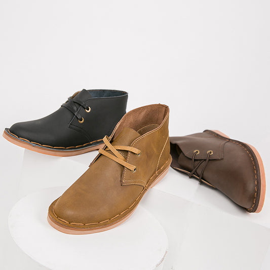 Men's British Desert Round Head Worker Crazy Casual Shoes
