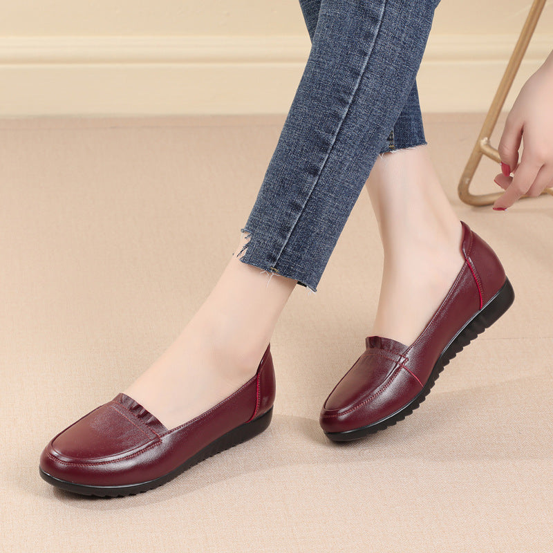 Women's Mother's Soft Bottom Comfortable Genuine Pumps Women's Shoes