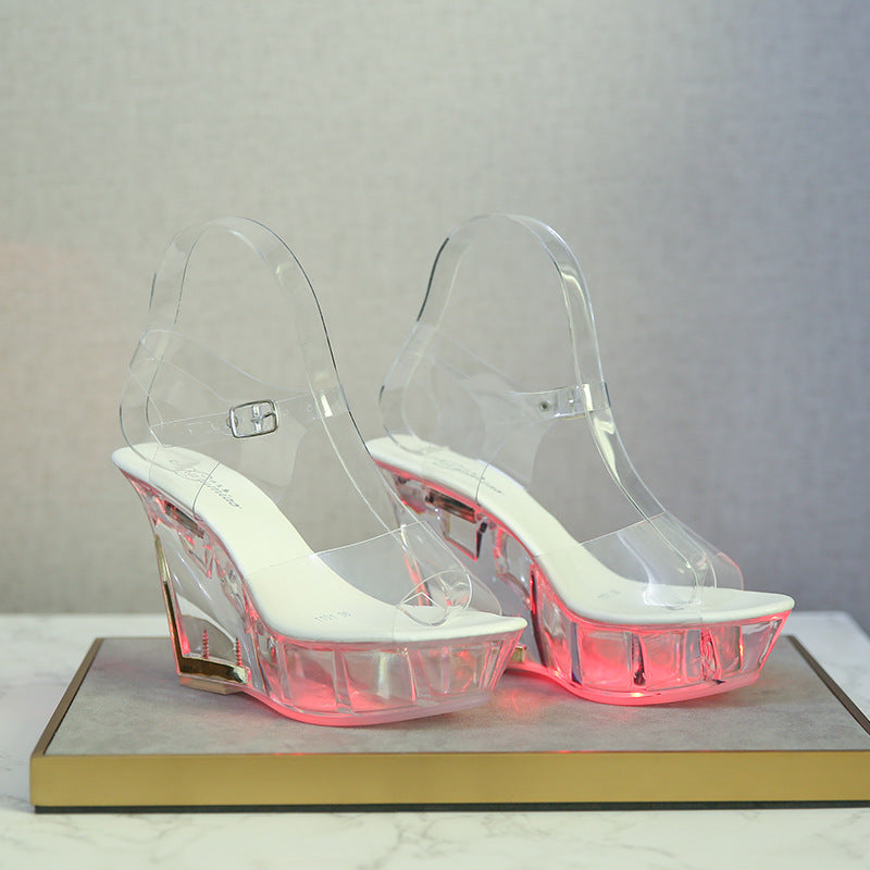 Women's Wedge Nightclub High Luminous Catwalk Pole Sandals