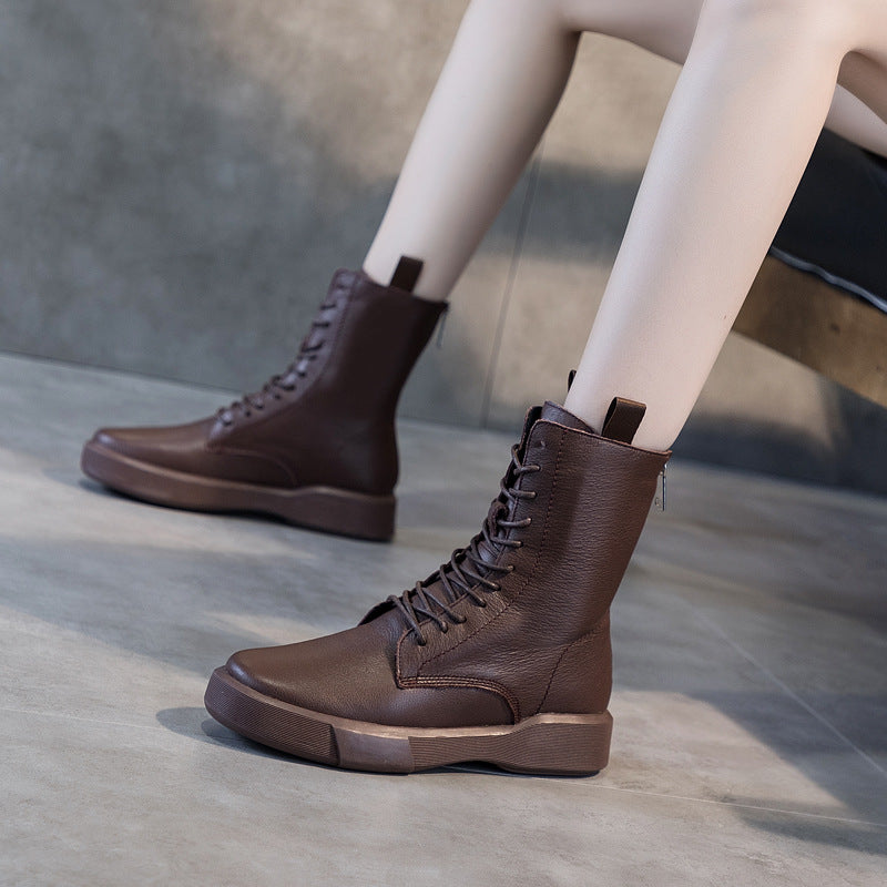 Women's Style Short Flat Martens Thick Bottom Boots