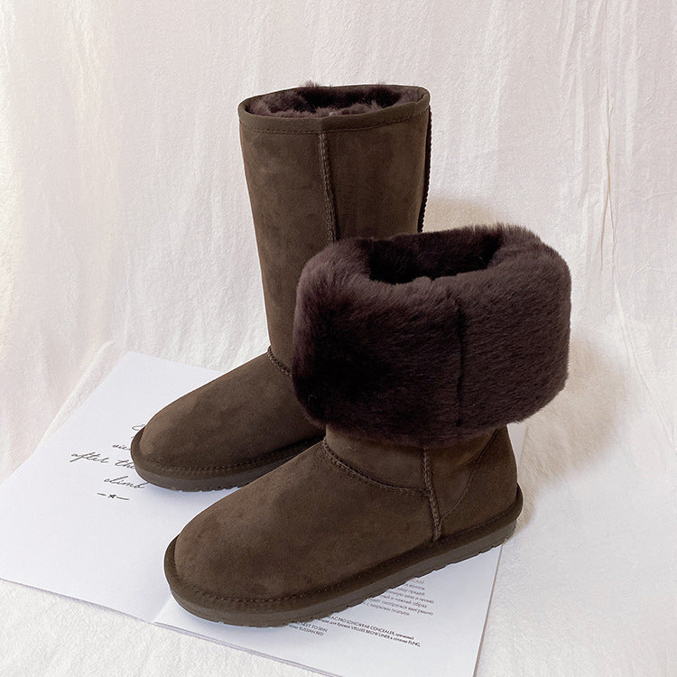 Women's Fur Winter Warm Thickened Wool Long Boots