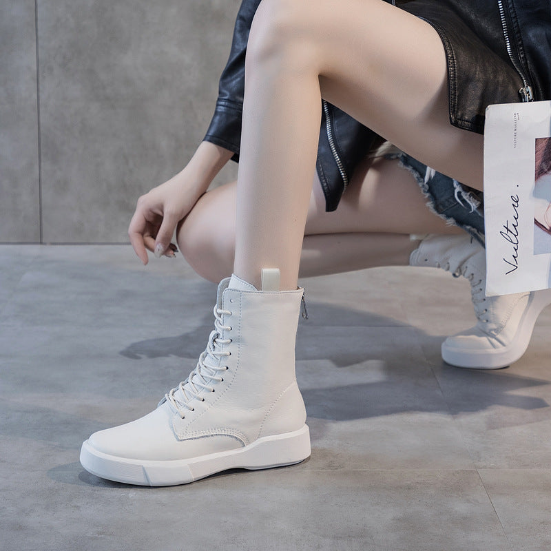 Women's Style Short Flat Martens Thick Bottom Boots