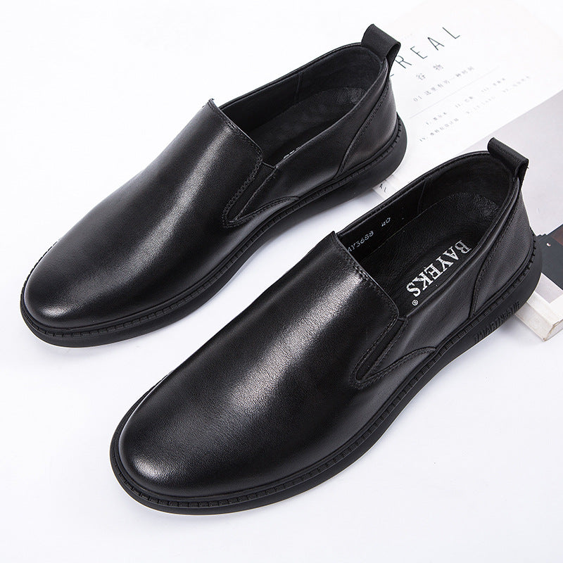 Men's Simple Elegant Genuine Autumn Light Head Casual Shoes