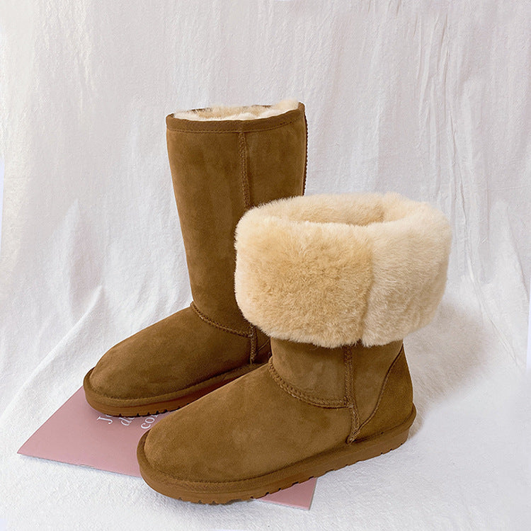 Women's Fur Winter Warm Thickened Wool Long Boots
