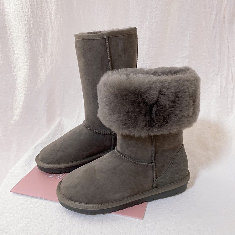 Women's Fur Winter Warm Thickened Wool Long Boots